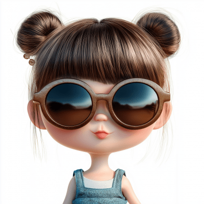 Cute Character in Sunglasses