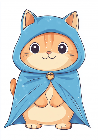 Cute Chibi Cat Illustration