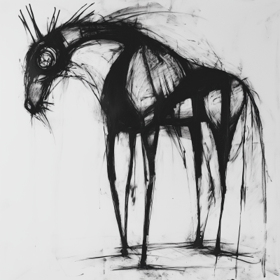 Mythical Horse Creature Drawing