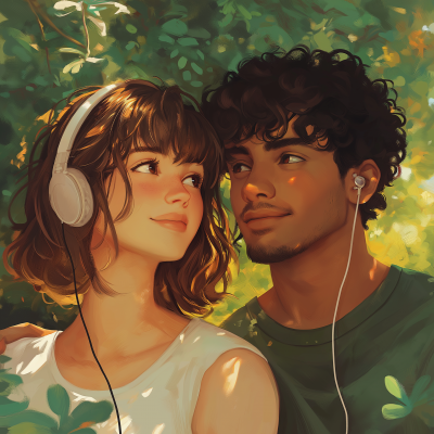 Couple in Love Listening to Music