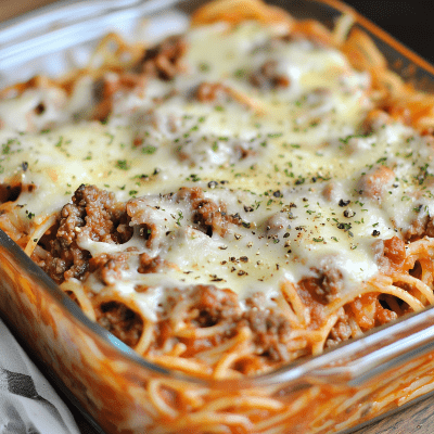 Creamy Baked Spaghetti