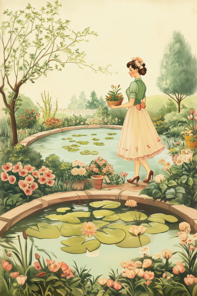 Vintage Woman Gardener