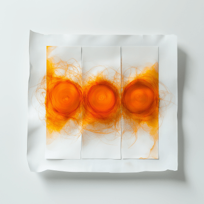 Three Abstract Orange Shields