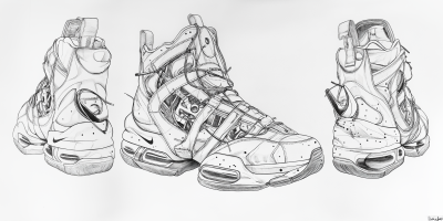 Recycled Uptempo ’96 Shoe Illustration