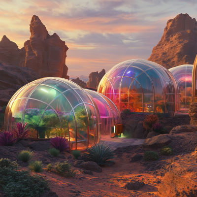 Futuristic Greenhouses on Mars