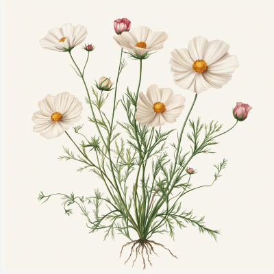 Botanical Cosmos Illustration