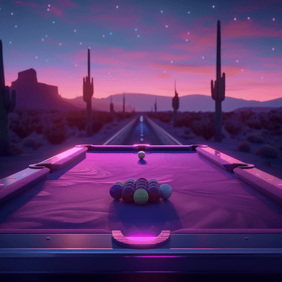 Cinematic Cartoonish Desert Pool Table