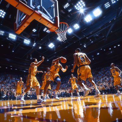 Intense Basketball Game