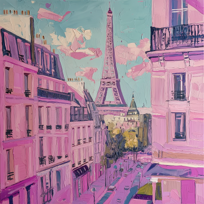 Parisian City in Pink