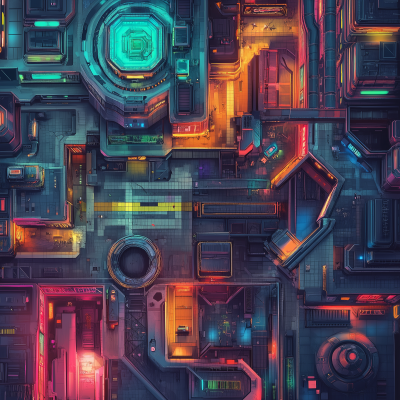 Cyberpunk City Map