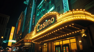 Bright Casino Exterior at Night