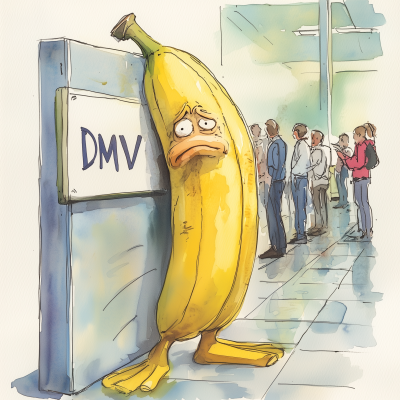 Bored Banana at DMV