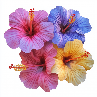 Bright Hibiscus Blooms