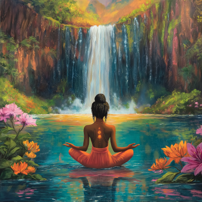 Meditation by the Waterfall