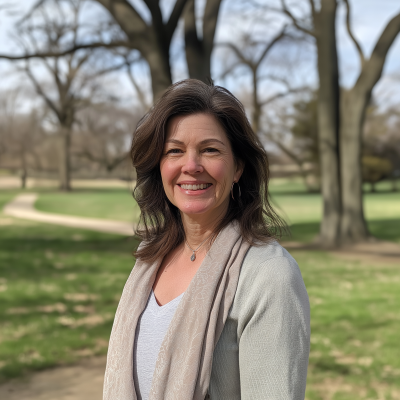 Smiling Woman in Park