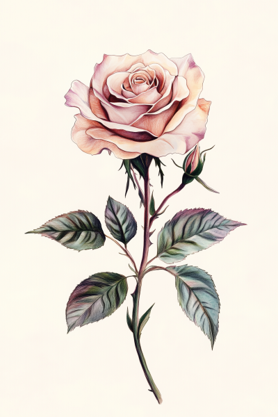 Realistic Rose Drawing