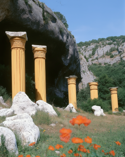 Sunny Landscape with Roman Columns