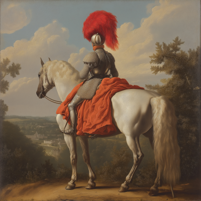 Mounted Chevalier with Red Plume