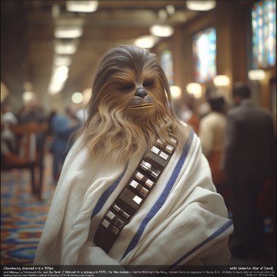 Chewbacca in 1970s Outfit