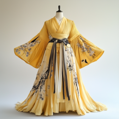 Kimono Style Yellow Dress