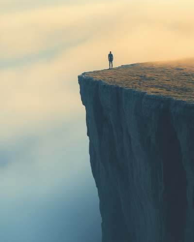 Person Standing on a Cliff