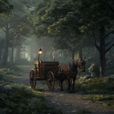 Forest Cart Scene