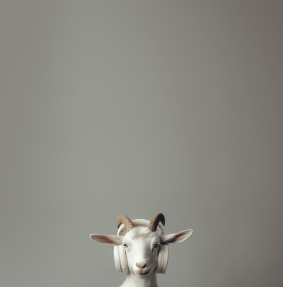 Goat with Headphones