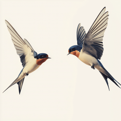 Swallow Birds in Flight