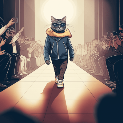 Stylish Cat Walks the Runway