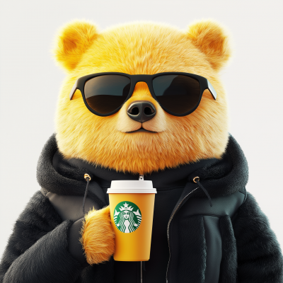 Cool Bear with Coffee