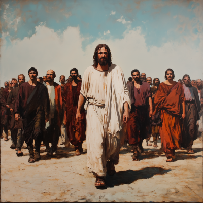 Jesus Christ Walking with People