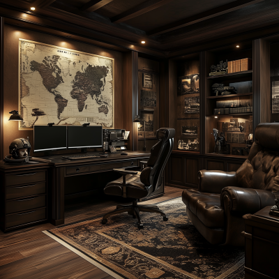 Military-Inspired Man Cave or Office Setup