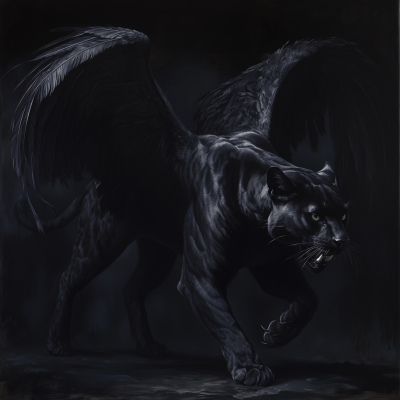 Mystical Panther with Wings