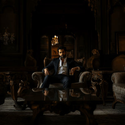 Luxury Palace Setting with Indian Man