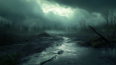 Gloomy Swamp Scene