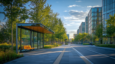 Urban Bus Stop Scene