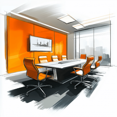 Modern Conference Room Sketch