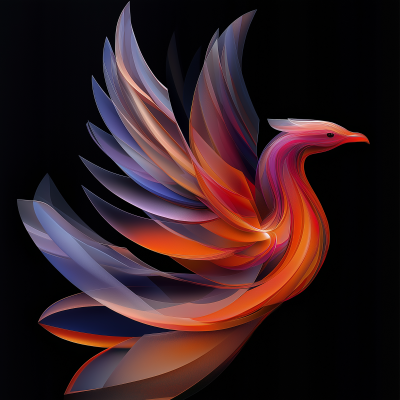 Abstract Phoenix Sculpture