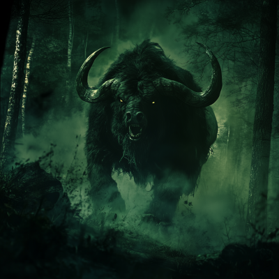 Spooky Minotaur in the Forest