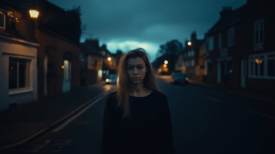 Woman in Dark Street