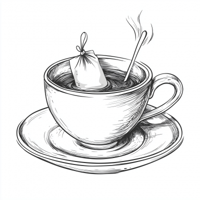 Cute Tea Cup Drawing