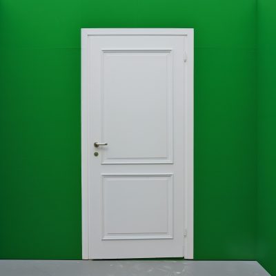 White Door with Green Screen