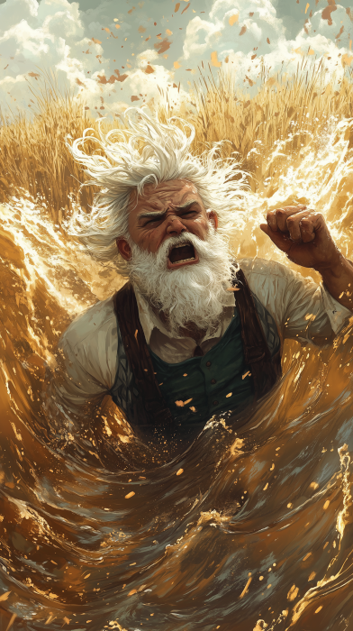 Angry Man in Flood