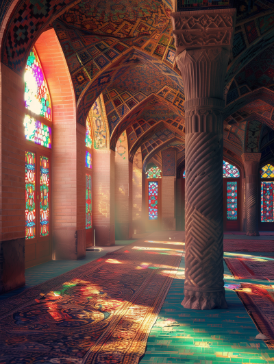 Inner Courtyard of Iranian Mosque