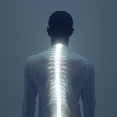 Man with Glowing Spine