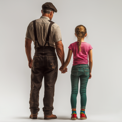 Father and Daughter Walking