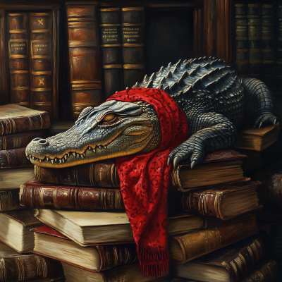 Crocodile in Library