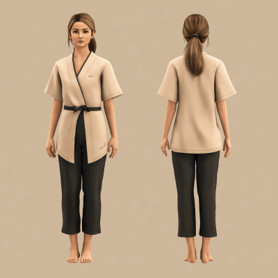 Beige Spa Uniform