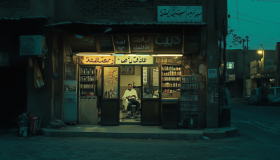 Nighttime Barber Shop