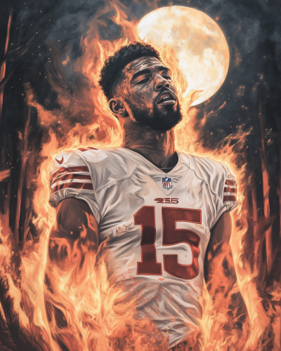 Jauan Jennings Surrounded by Flames